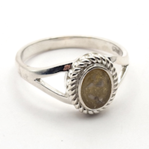 Sterling Silver Rope Edge memorial Ring